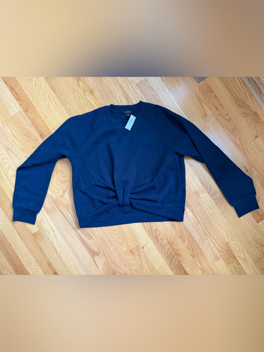 Gap navy blue twist crop sweatshirt